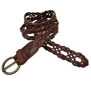 American Eagle Brown Leather Open Weave Braided Belt